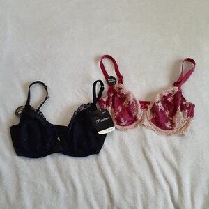 Fayreform Women's Size 32E NWT 2 Pack Lace Underwire No Padding Bras